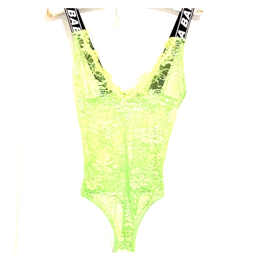 Green lace babe bodysuit